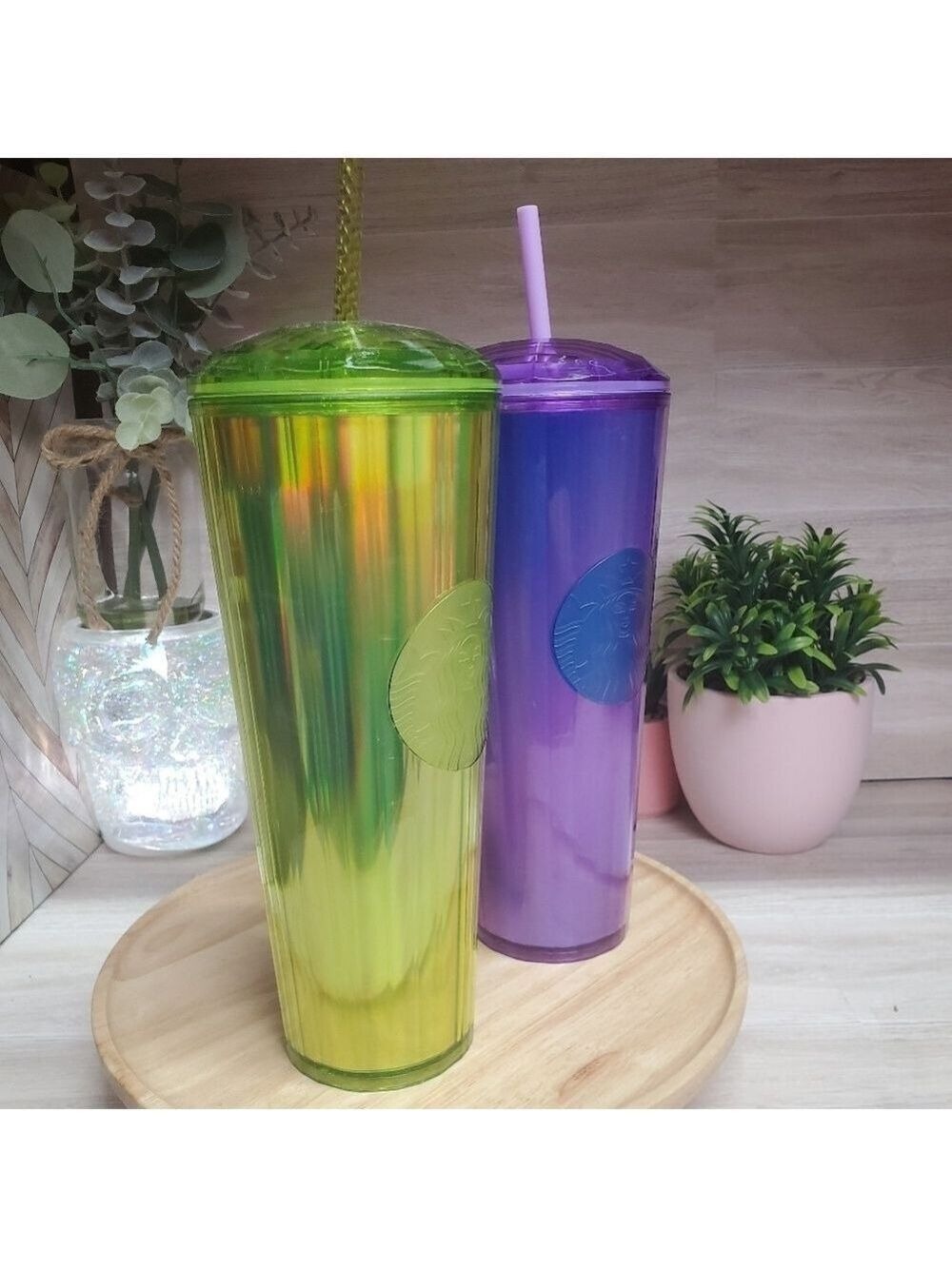 Starbucks Halloween Colored Dome Tumblers Venti 24oz Purple and Slime Green 💜💚 - Picture 3 of 5